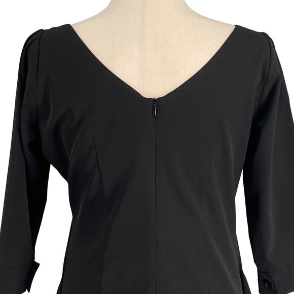 Elm Design Icelandic Artsy Lagenlook Draped Little Black Dress 1 Chic Minimalist - Picture 7 of 10